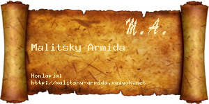 Malitsky Armida névjegykártya